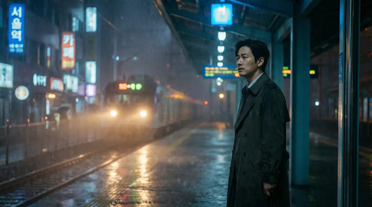 韩国伦理电影经典场景 - 雨夜车站，小小绘 馆藏影像